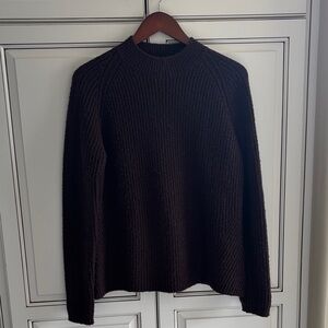Kuhl Brown Ribbed Merino Wool Blend Oversized Pullover Mock Neck Women’s Small